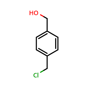 Chemical structure of 4-(Chloromethyl)benzylalcohol , CAS 16473-35-1, AChemBlock P40748