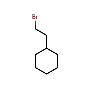 Chemical structure of (2-Bromoethyl)cyclohexane , CAS 1647-26-3, AChemBlock P40749