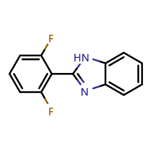 Chemical structure of 2-(2,6-Difluorophenyl)-1H-benzimidazole , CAS 164593-05-9, AChemBlock P40751