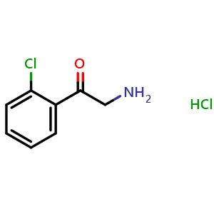 Chemical structure of 2-Amino-2'-chloroacetophenone hydrochloride , CAS 16442-79-8, AChemBlock P40753