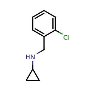 Chemical structure of N-Cyclopropyl-2-chloro-benzylamine , CAS 16357-33-8, AChemBlock P40767