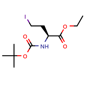 Chemical structure of (S)-2-(Boc-amino)-4-iodobutyric acid ethyl ester , CAS 162955-20-6, AChemBlock P40784
