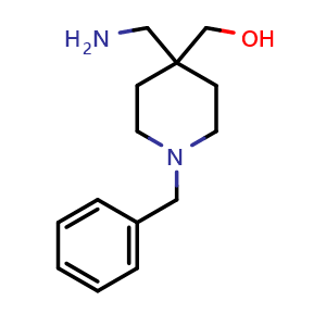 Chemical structure of 4-(Aminomethyl)-1-benzyl-4-piperidinemethanol , CAS 162686-54-6, AChemBlock P40790