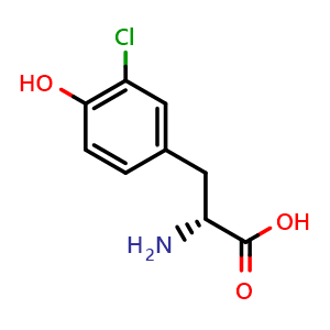 Chemical structure of 3-Chloro-D-tyrosine , CAS 162599-96-4, AChemBlock P40792