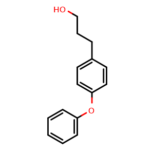 Chemical structure of 4-Phenoxy-benzenepropanol , CAS 16251-32-4, AChemBlock P40796