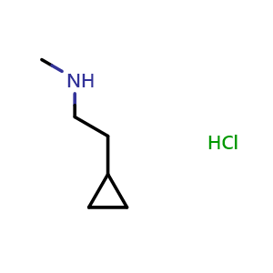 Chemical structure of N-Methyl-cyclopropaneethanamine hydrochloride , CAS 161353-92-0, AChemBlock P40835
