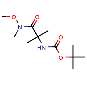 Chemical structure of 2-Boc-amino-N-methoxy-N-methyl-isobutyricamide , CAS 160816-27-3, AChemBlock P40843