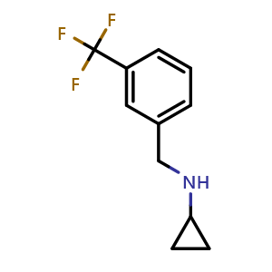 Chemical structure of N-Cyclopropyl-3-(trifluoromethyl)-benzylamine , CAS 16065-24-0, AChemBlock P40846