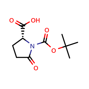 Chemical structure of N-Boc-5-oxo-D-proline , CAS 160347-90-0, AChemBlock P40855