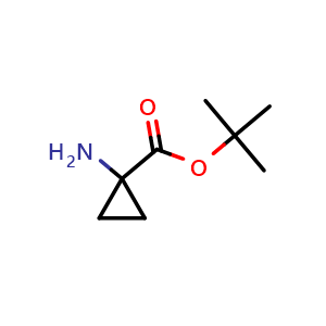 Chemical structure of tert-Butyl 1-aminocyclopropanecarboxylate , CAS 159871-51-9, AChemBlock P40868