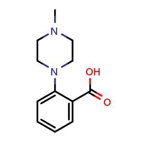 Chemical structure of 2-(4-Methyl-1-piperazinyl)benzoic acid , CAS 159589-70-5, AChemBlock P40877