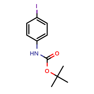 Chemical structure of N-Boc 4-iodoaniline , CAS 159217-89-7, AChemBlock P40882