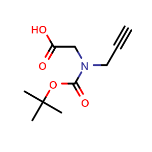 Chemical structure of N-Boc-N-2-propyn-1-yl-glycine , CAS 158979-29-4, AChemBlock P40892