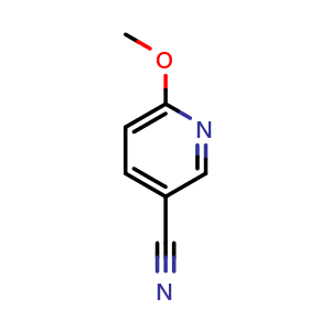 Chemical structure of 6-Methoxy-3-pyridinecarbonitrile , CAS 15871-85-9, AChemBlock P40898