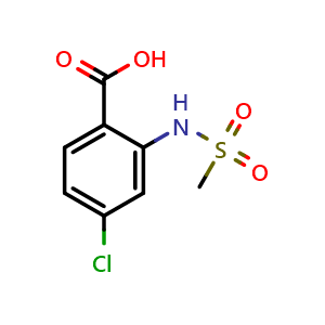 Chemical structure of 4-Chloro-2-[(methylsulfonyl)amino]benzoic acid , CAS 158579-89-6, AChemBlock P40901