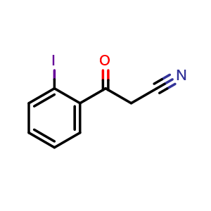 Chemical structure of 2-Iodo-b-oxo-benzenepropanenitrile , CAS 158387-19-0, AChemBlock P40903