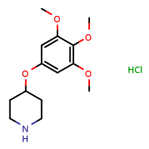 Chemical structure of 4-(3,4,5-Trimethoxyphenoxy)piperidine hydrochloride , CAS 157098-36-7, AChemBlock P40924