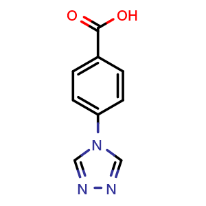 Chemical structure of 4-(4H-1,2,4-Triazol-4-yl)-benzoic acid , CAS 157069-48-2, AChemBlock P40925