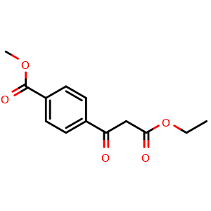 Chemical structure of 4-(Methoxycarbonyl)-b-oxo-benzenepropanoic acid ethyl ester , CAS 155877-84-2, AChemBlock P40952
