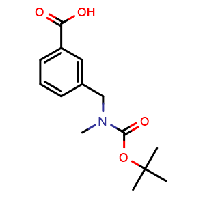 Chemical structure of 3-[N-Boc-(methylamino)methyl]benzoic acid , CAS 155567-87-6, AChemBlock P40958