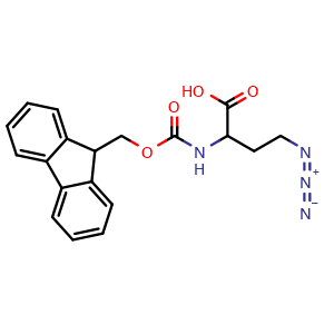 Chemical structure of 4-Azido-2-(Fmoc-amino)-butanoic acid , CAS 1554468-65-3, AChemBlock P40959