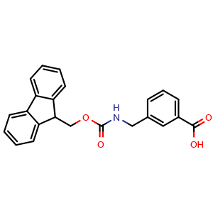 Chemical structure of 3-[(Fmoc-amino)methyl]benzoic acid , CAS 155369-11-2, AChemBlock P40961