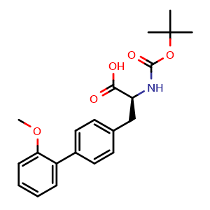 Chemical structure of N-Boc-4-(2-Methoxylphenyl)-L-phenylalanine , CAS 154116-45-7, AChemBlock P40978
