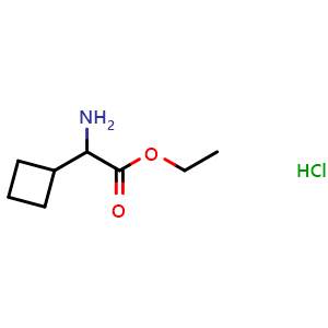 Chemical structure of Ethyl 2-amino-2-cyclobutylacetate hydrochloride , CAS 1536099-38-3, AChemBlock P40995