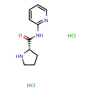 Chemical structure of N-2-Pyridinyl-(S)-2-pyrrolidinecarboxamide dihydrochloride , CAS 153290-91-6, AChemBlock P41002