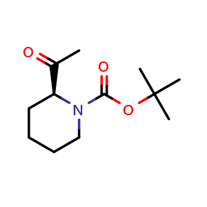 Chemical structure of (S)-1-Boc-2-acetyl-piperidine , CAS 153108-65-7, AChemBlock P41007