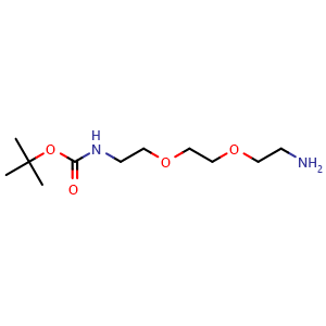 Chemical structure of N-Boc-3,6-dioxaoctane-1,8-diamine , CAS 153086-78-3, AChemBlock P41008