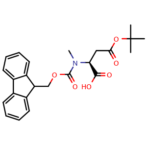 Chemical structure of Fmoc-N-methyl-L-aspartic acid b-tert-butyl ester , CAS 152548-66-8, AChemBlock P41016