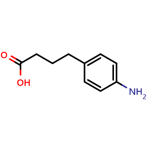 Chemical structure of 4-(4-Aminophenyl)butyric acid , CAS 15118-60-2, AChemBlock P41038