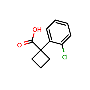 Chemical structure of 1-(2-Chlorophenyl)-cyclobutanecarboxylic acid , CAS 151157-45-8, AChemBlock P41045