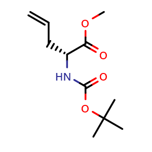 Chemical structure of (2R)-2-(Boc-amino)-4-pentenoic acid methyl ester , CAS 150652-96-3, AChemBlock P41061