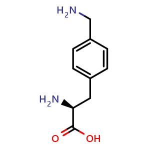 Chemical structure of 4-(Aminomethyl)-L-phenylalanine , CAS 150338-20-8, AChemBlock P41066