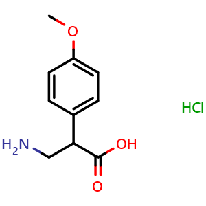 Chemical structure of a-(Aminomethyl)-4-methoxybenzeneacetic acid hydrochloride , CAS 15032-51-6, AChemBlock P41069