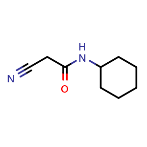 Chemical structure of 2-Cyano-N-cyclohexyl-acetamide , CAS 15029-38-6, AChemBlock P41074