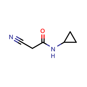 Chemical structure of 2-Cyano-N-cyclopropyl-acetamide , CAS 15029-37-5, AChemBlock P41075