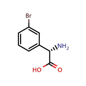Chemical structure of (S)-2-(3-Bromophenyl)glycine , CAS 150174-93-9, AChemBlock P41079