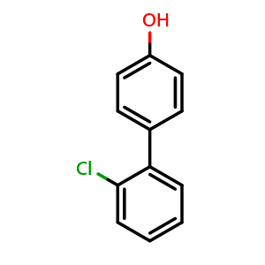 Chemical structure of 2'-Chloro-biphenyl-4-ol , CAS 149950-35-6, AChemBlock P41082