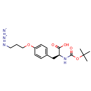 Chemical structure of N-Boc-O-(3-azidopropyl)-L-tyrosine , CAS 1499284-82-0, AChemBlock P41084