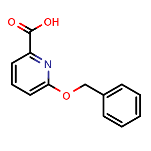 Chemical structure of 6-(Phenylmethoxy)-2-pyridinecarboxylic acid , CAS 149744-21-8, AChemBlock P41088