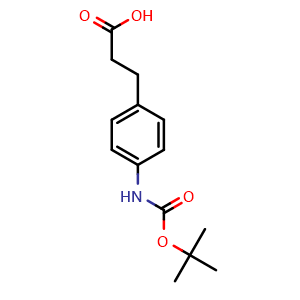 Chemical structure of 4-(Boc-amino)benzenepropanoic acid , CAS 149506-05-8, AChemBlock P41096
