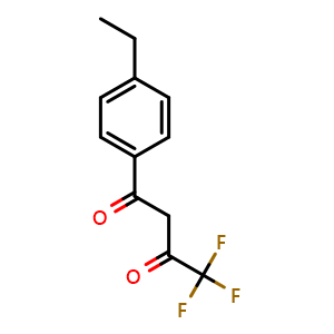 Chemical structure of 1-(4-Ethylphenyl)-4,4,4-trifluoro-1,3-butanedione , CAS 1495-03-0, AChemBlock P41098