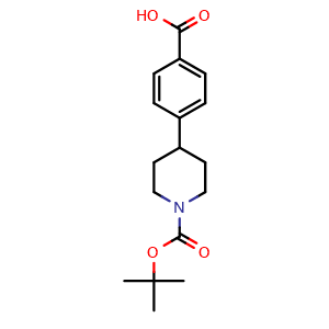 Chemical structure of 1-Boc-4-(4-carboxyphenyl)piperidine , CAS 149353-75-3, AChemBlock P41100