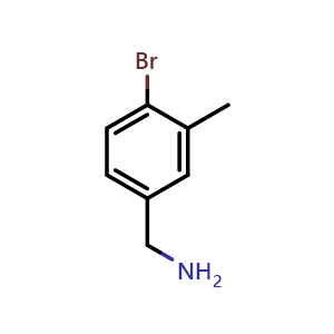 Chemical structure of 4-Bromo-3-methylbenzylamine , CAS 149104-92-7, AChemBlock P41109
