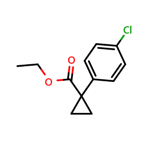 Chemical structure of Ethyl 1-(4-chlorophenyl)cyclopropanecarboxylate , CAS 148992-58-9, AChemBlock P41113