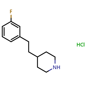 Chemical structure of 4-[2-(3-Fluorophenyl)ethyl]piperidine hydrochloride , CAS 148492-14-2, AChemBlock P41121