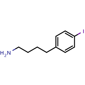 Chemical structure of 4-Iodo-benzenebutanamine , CAS 1484920-83-3, AChemBlock P41122